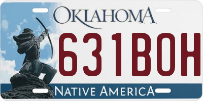 OK license plate 631BOH