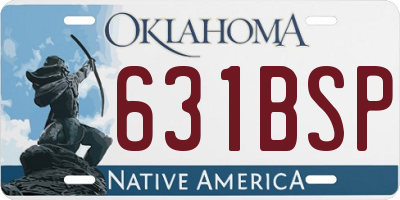 OK license plate 631BSP