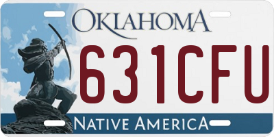 OK license plate 631CFU