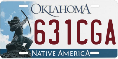 OK license plate 631CGA