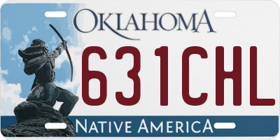 OK license plate 631CHL