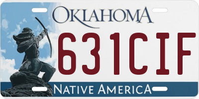 OK license plate 631CIF