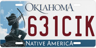 OK license plate 631CIK