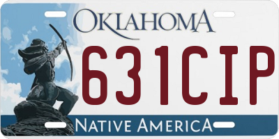 OK license plate 631CIP