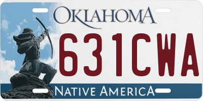 OK license plate 631CWA