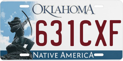 OK license plate 631CXF