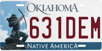 OK license plate 631DEM