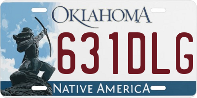 OK license plate 631DLG