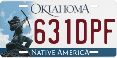 OK license plate 631DPF