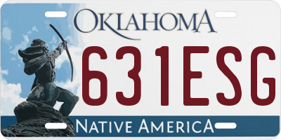 OK license plate 631ESG