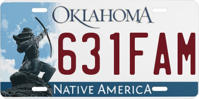 OK license plate 631FAM