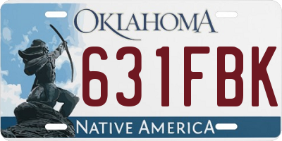 OK license plate 631FBK