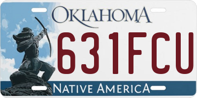 OK license plate 631FCU