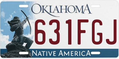 OK license plate 631FGJ