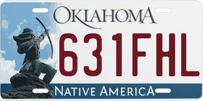 OK license plate 631FHL