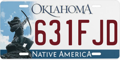 OK license plate 631FJD