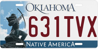 OK license plate 631TVX