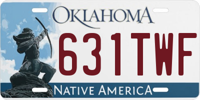 OK license plate 631TWF