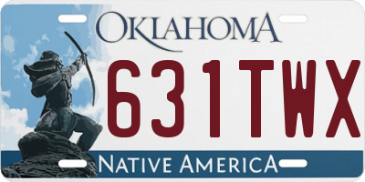 OK license plate 631TWX
