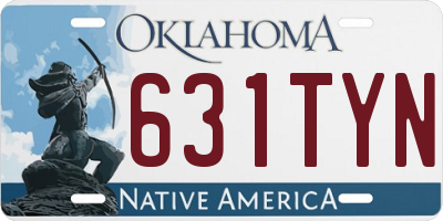 OK license plate 631TYN