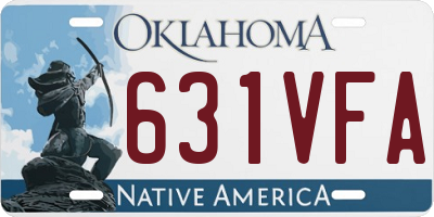 OK license plate 631VFA