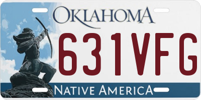 OK license plate 631VFG