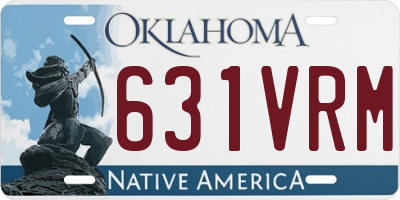OK license plate 631VRM