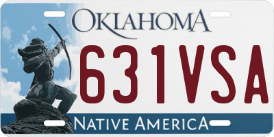OK license plate 631VSA