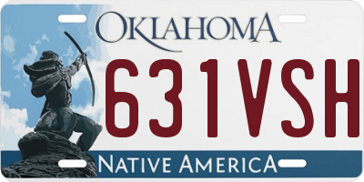 OK license plate 631VSH