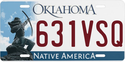 OK license plate 631VSQ