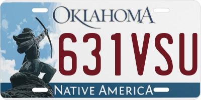 OK license plate 631VSU