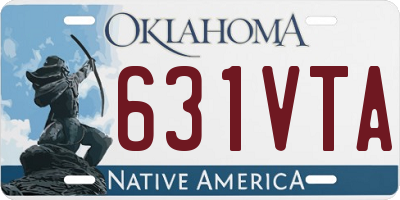OK license plate 631VTA