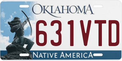 OK license plate 631VTD