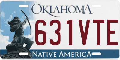 OK license plate 631VTE