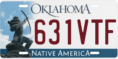OK license plate 631VTF