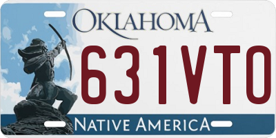 OK license plate 631VTO
