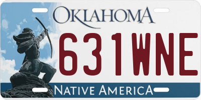 OK license plate 631WNE