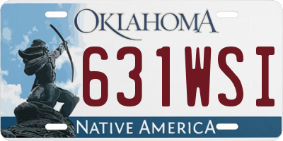 OK license plate 631WSI