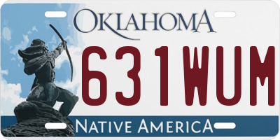 OK license plate 631WUM
