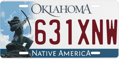 OK license plate 631XNW