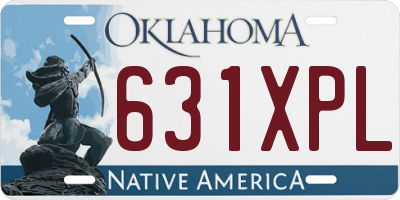 OK license plate 631XPL