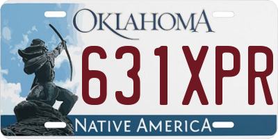 OK license plate 631XPR