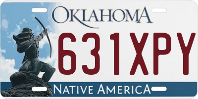 OK license plate 631XPY