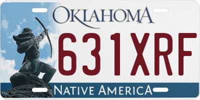 OK license plate 631XRF