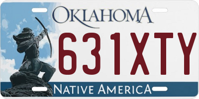 OK license plate 631XTY