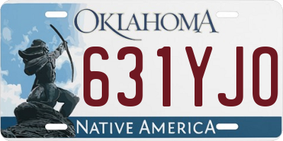OK license plate 631YJO