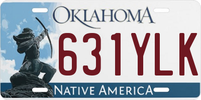 OK license plate 631YLK