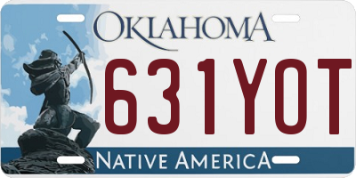 OK license plate 631YOT