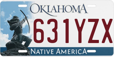 OK license plate 631YZX