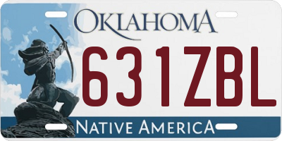 OK license plate 631ZBL
